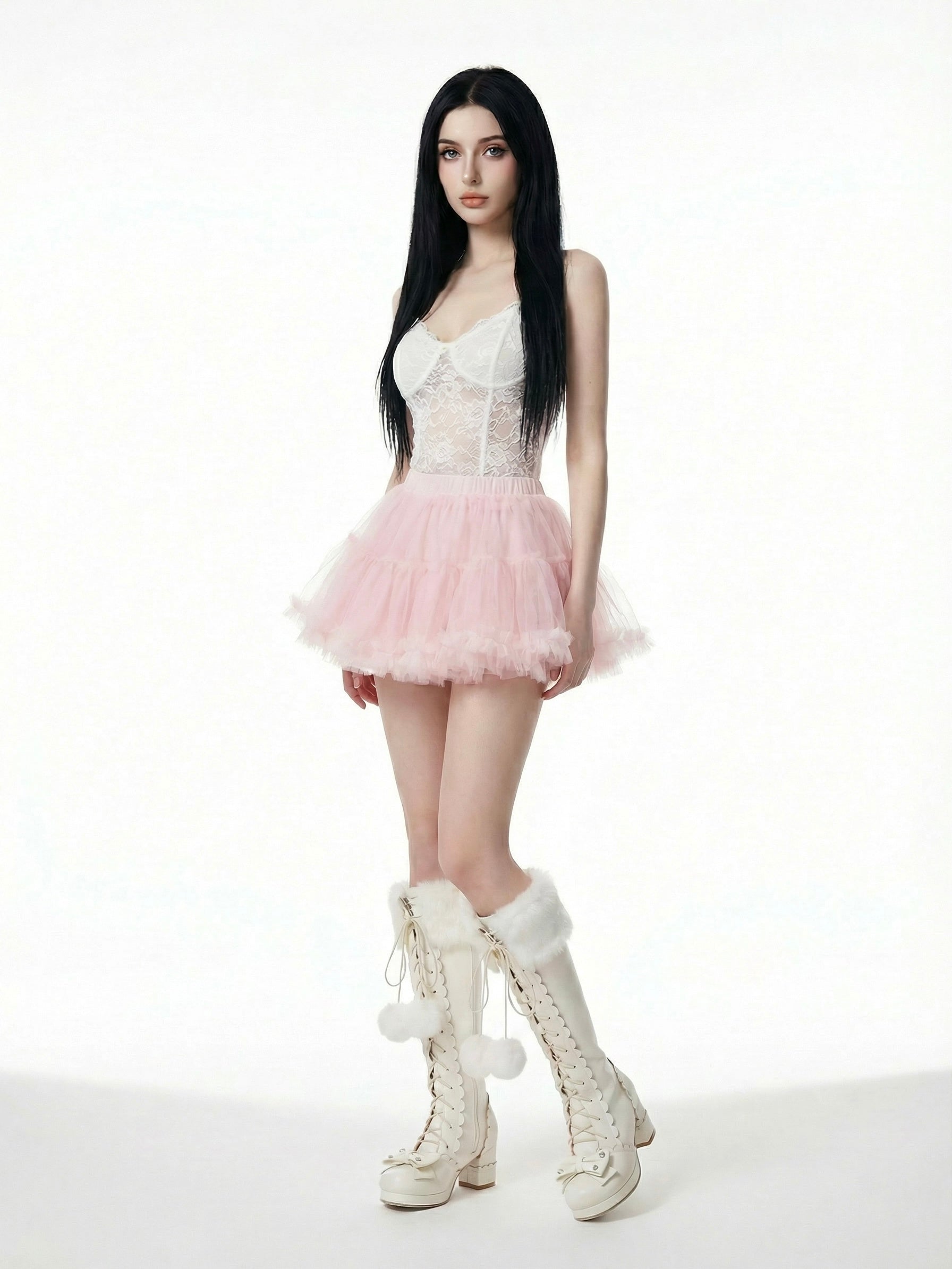 Sweetheart Fluffy Pompom Tall Boots