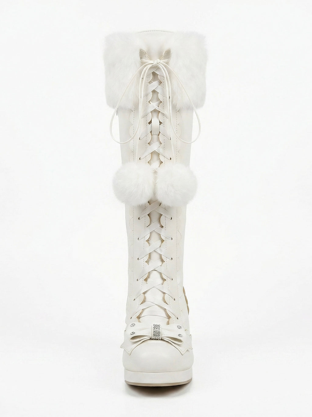 Sweetheart Fluffy Pompom Tall Boots