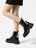 Pink Patent Leather Ankle Boots