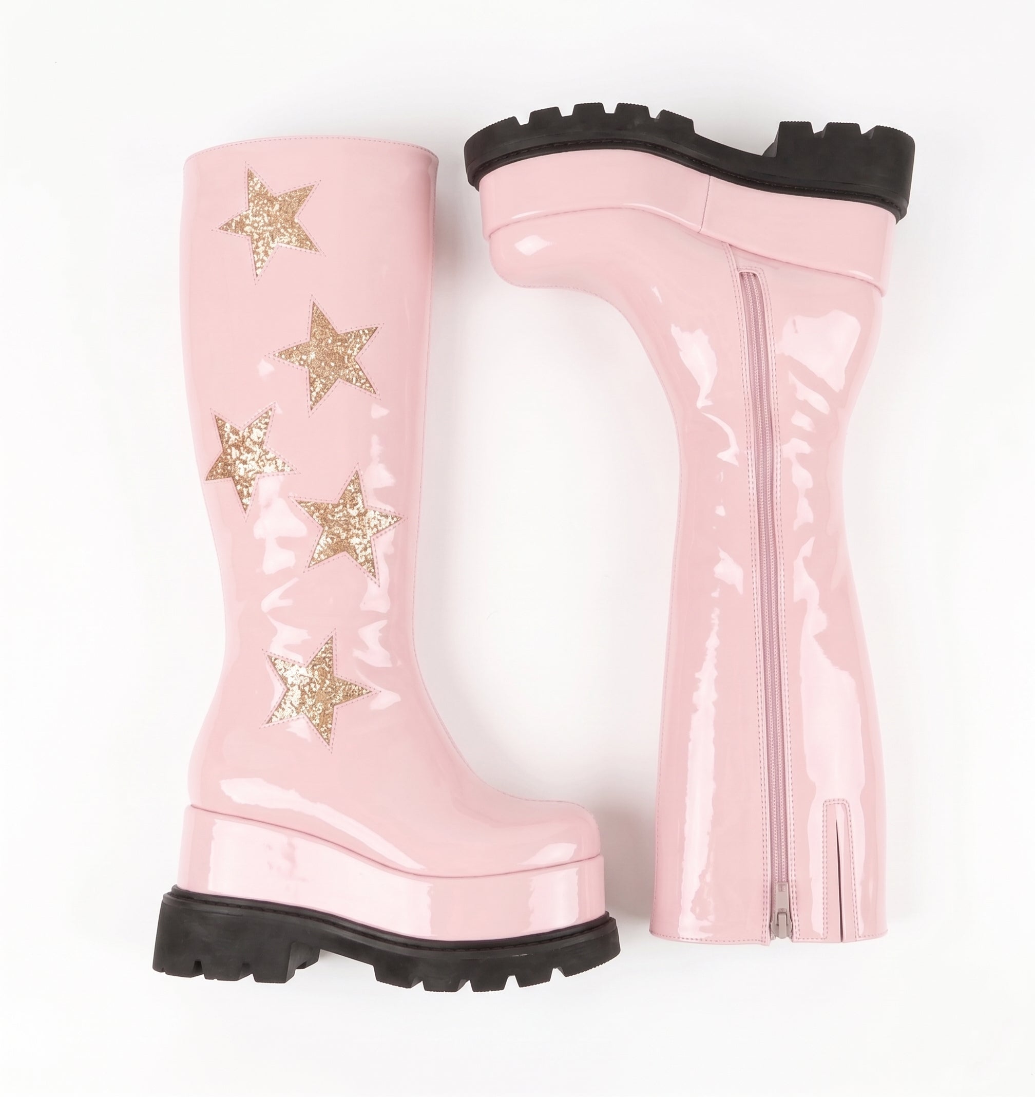 Star Princess Platform Knee-High Boots