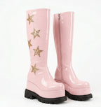 Star Princess Platform Knee-High Boots