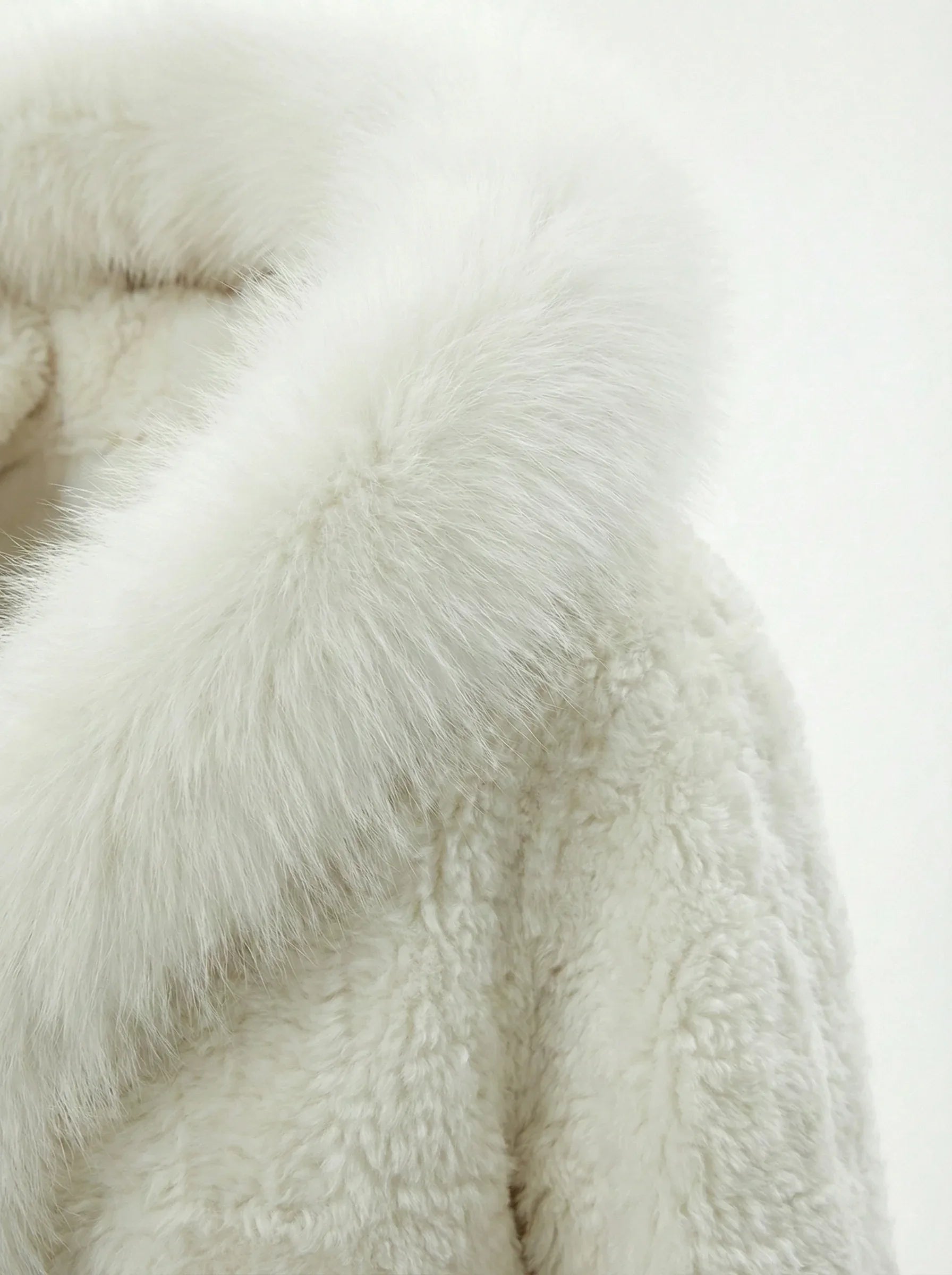 Luxe White Faux Fur Hooded Cropped Coat - Girlgeous