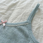 Baby Blue Ribbed Cami & Shorts Lounge Set - Girlgeous