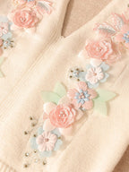 Dreamy Floral Applique Knit Halter Top
