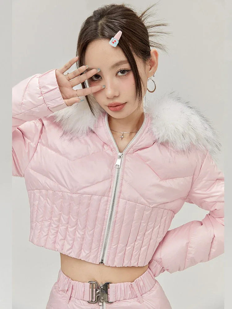 Blush Pink Quilted Two-Piece Ski Suit - Girlgeous