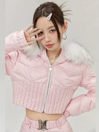 Blush Pink Quilted Two-Piece Ski Suit - Girlgeous