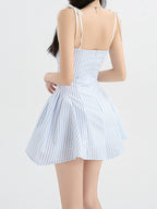 Seaside Dream Blue Striped Mini Dress