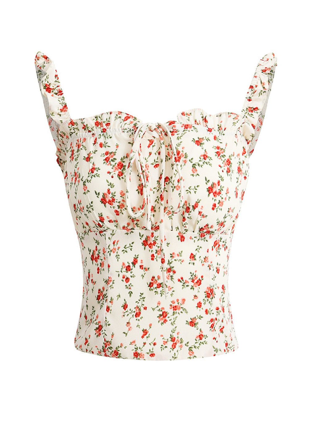 Romantic Red Rose Ditsy Floral Top