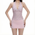 Sweetheart Pink Polka Dot Halter Top & Mini Skirt Set