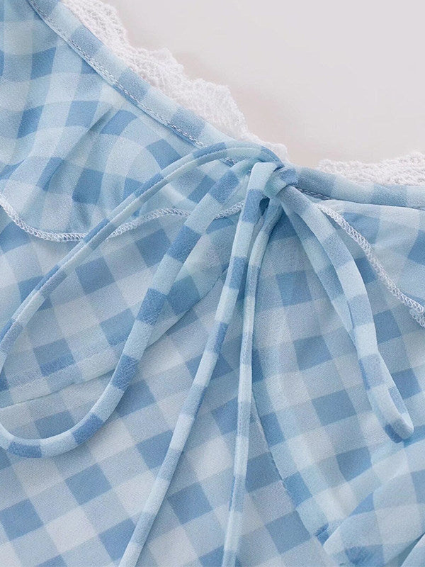 Cottagecore Ruffled Gingham Mini Dress